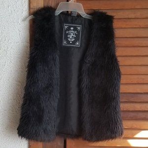 Zara girl faux fur vest size large